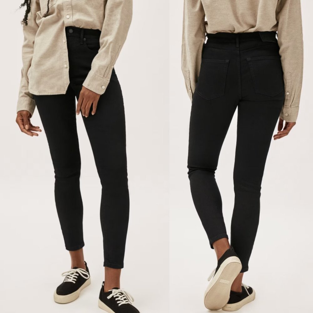 Everlane Black High Rise Skinny Jeans Size 27 Regular Minimalist Denim Stretch